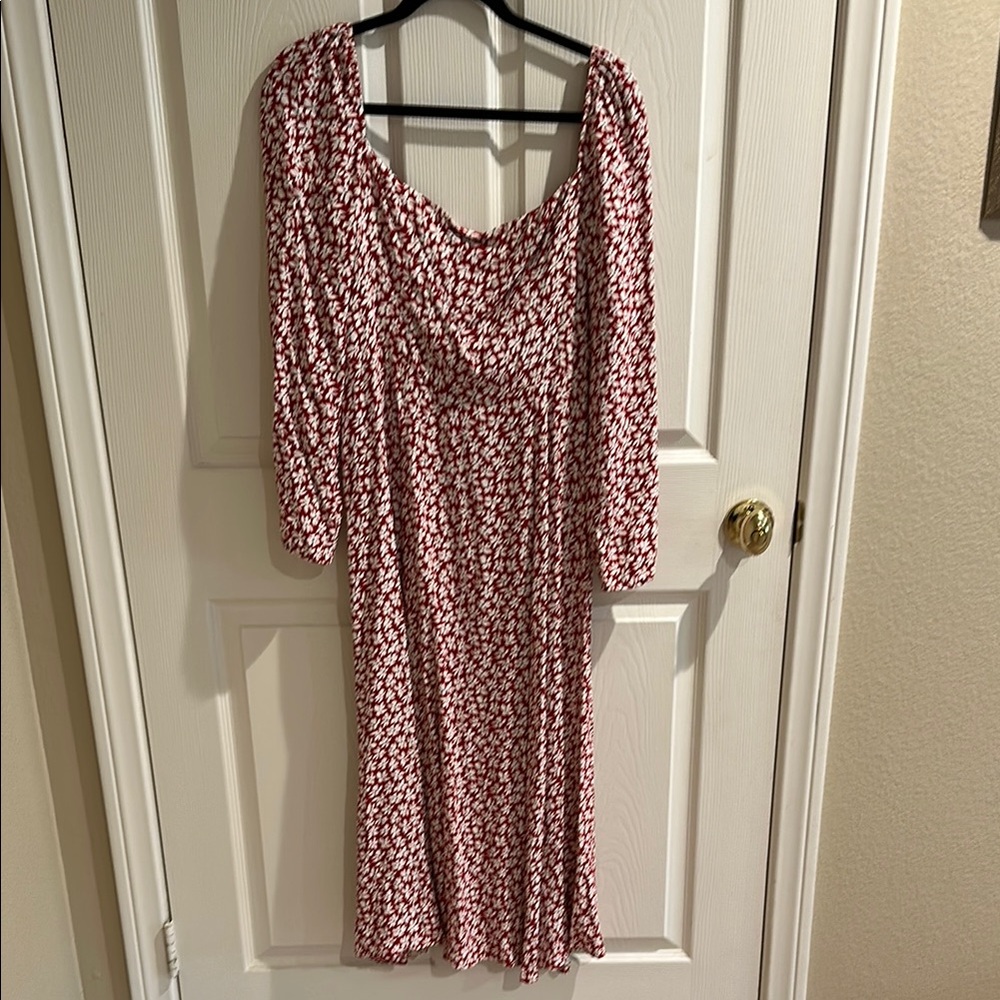 Reformation Sigmund Red Floral dress